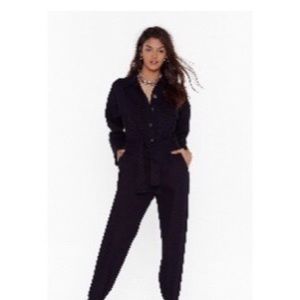 Denim Tie Waist Boilersuit